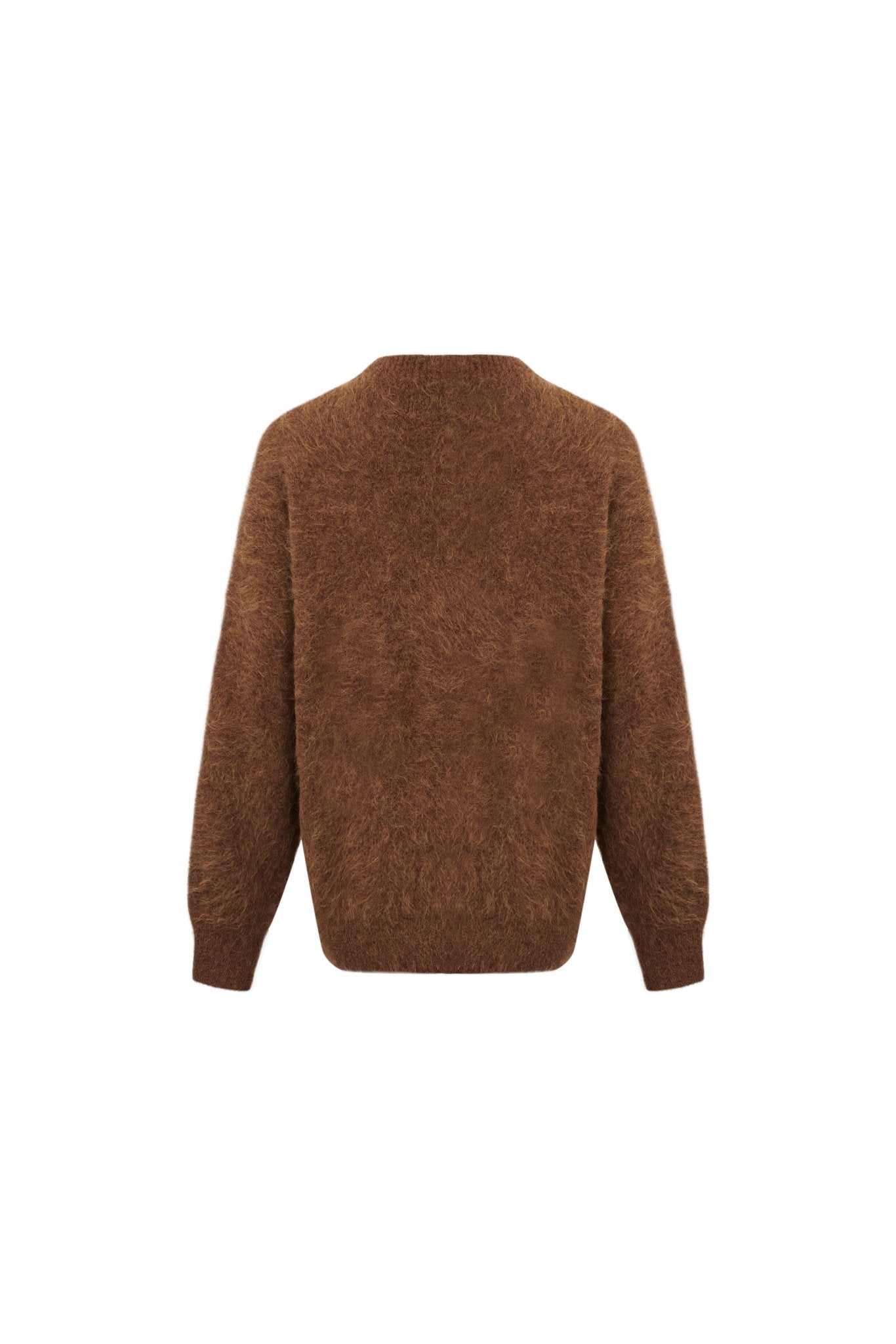 Ann Andelman Brown Alpaca Logo Crewneck Sweater