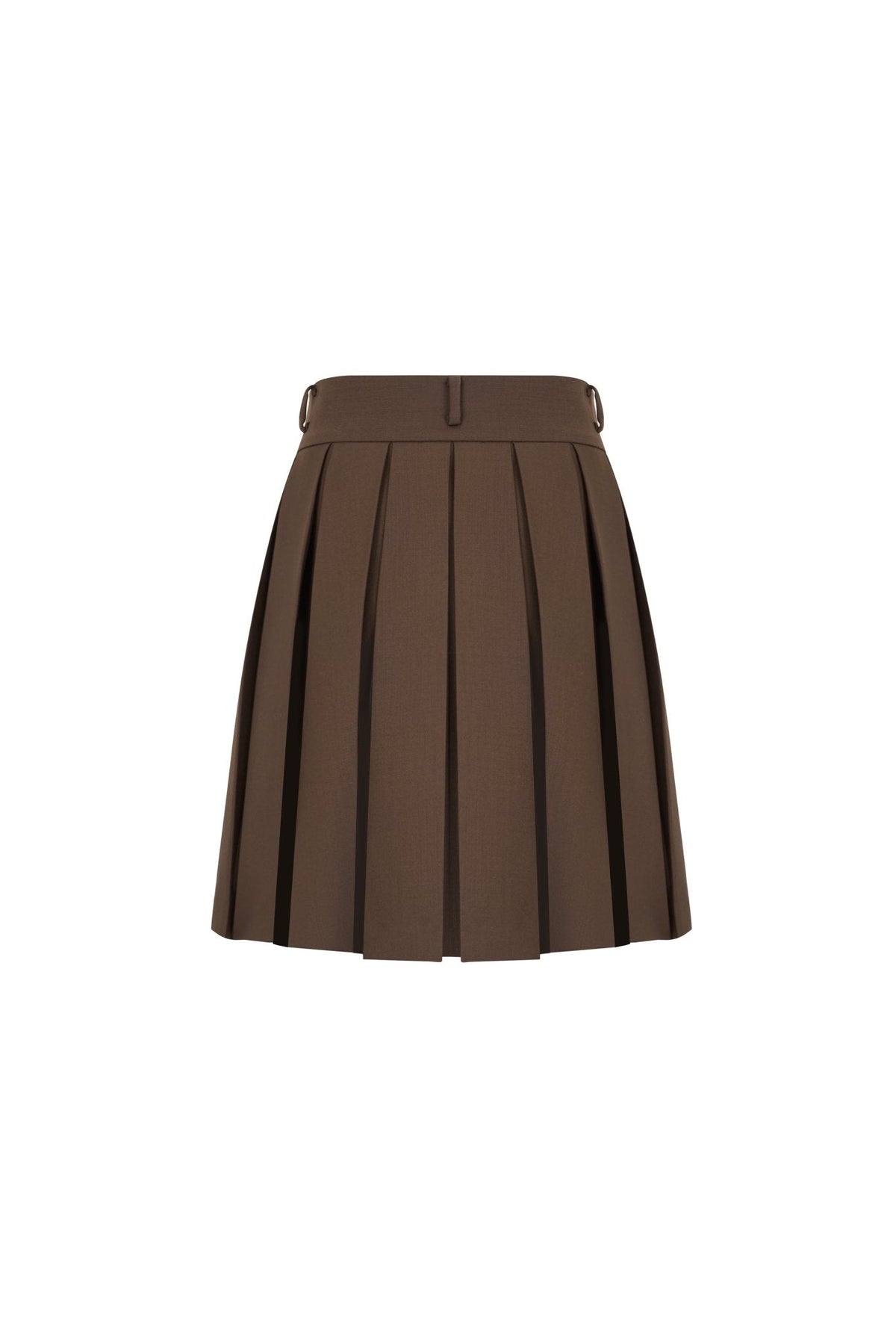 Ann Andelman Brown Pleated Midi Skirt