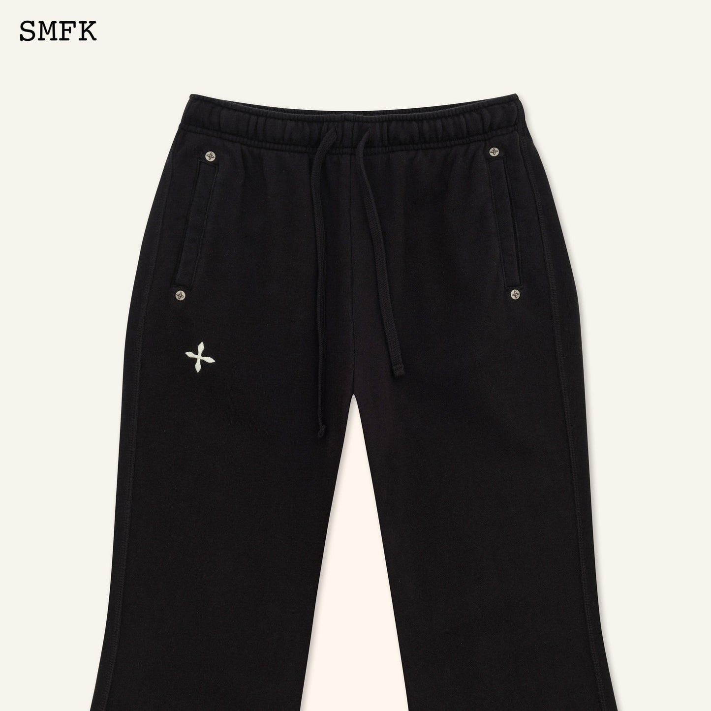 SMFK Compass Cross Classic Flared Sweatpants Black
