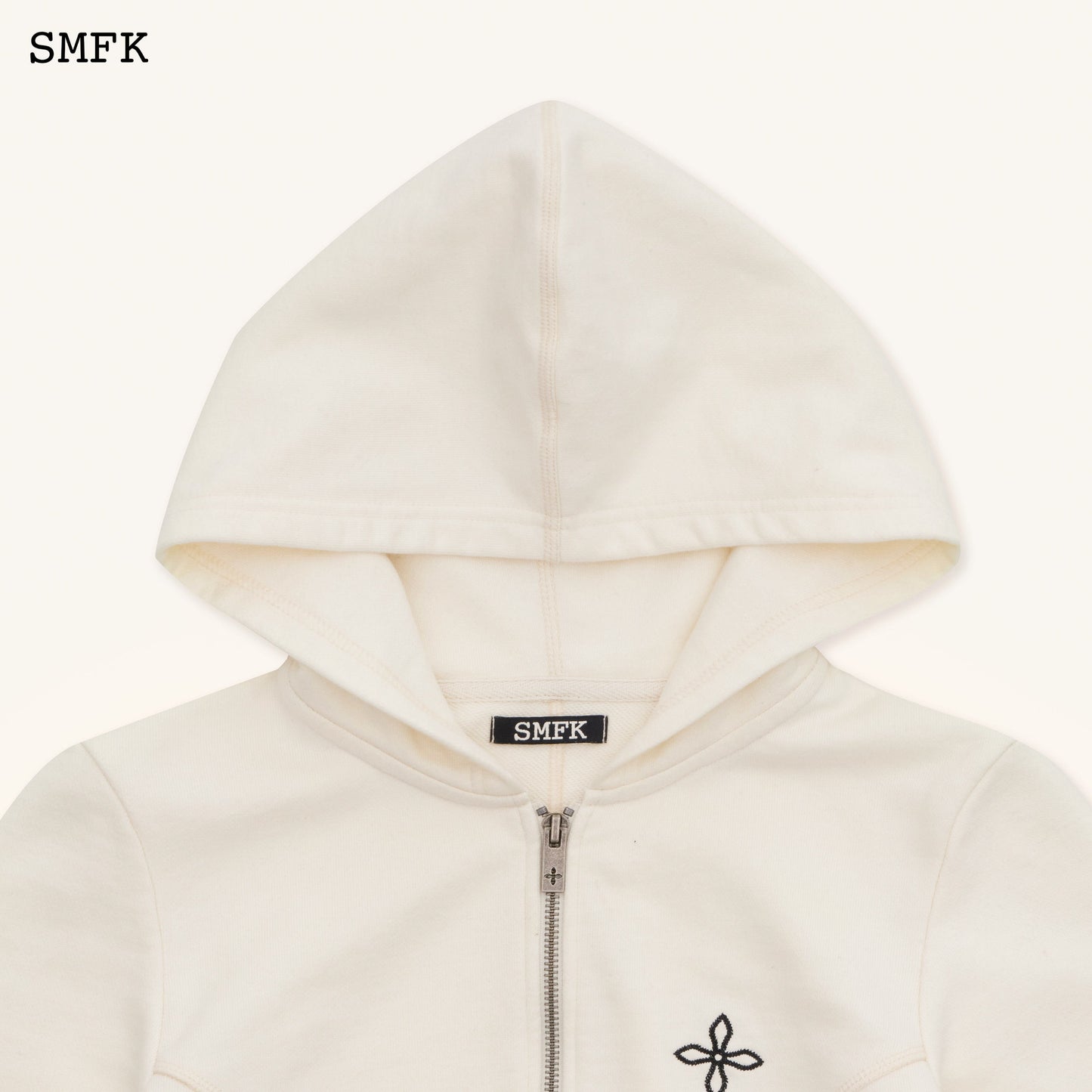 SMFK Compass Rove Stray Slim-Fit Hoodie In White