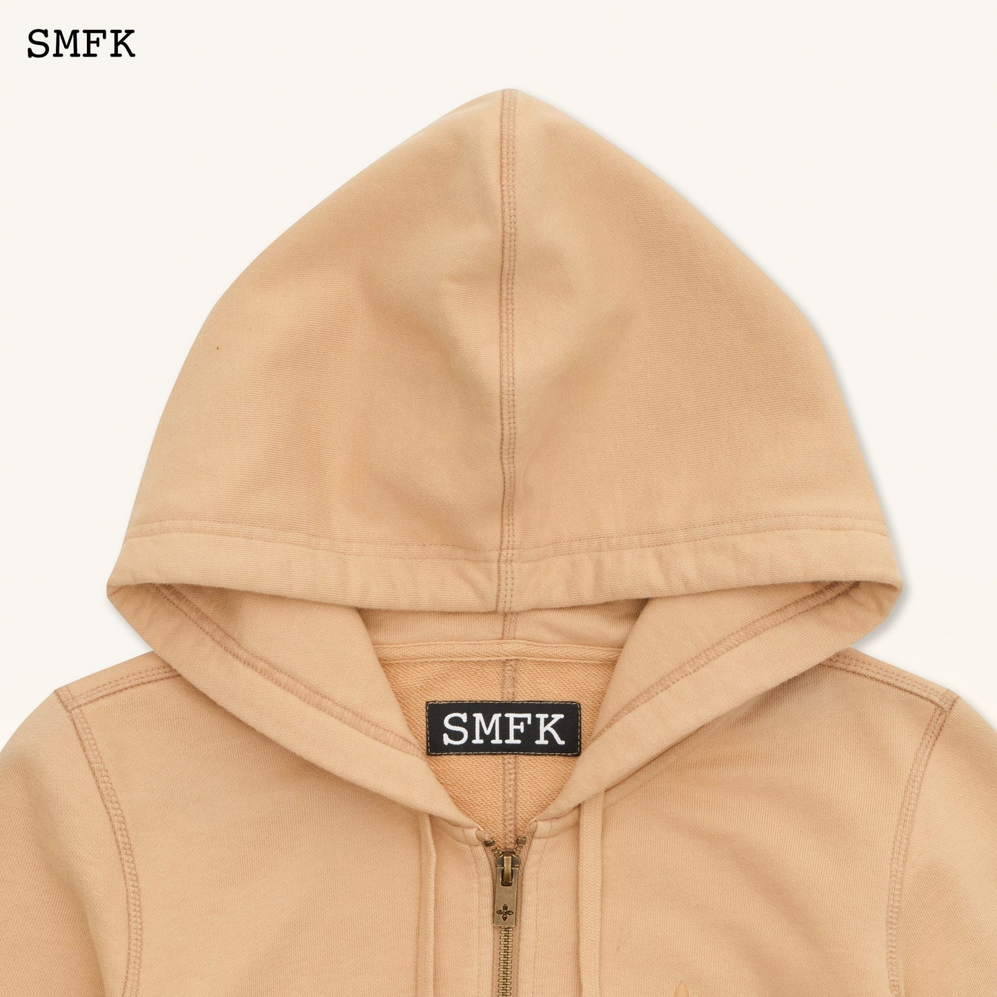 SMFK Compass Rush Short Sporty Hoodie In Sand