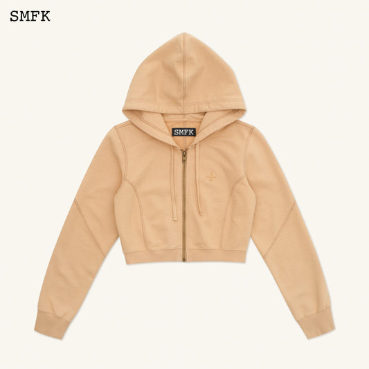 SMFK Compass Rush Short Sporty Hoodie In Sand