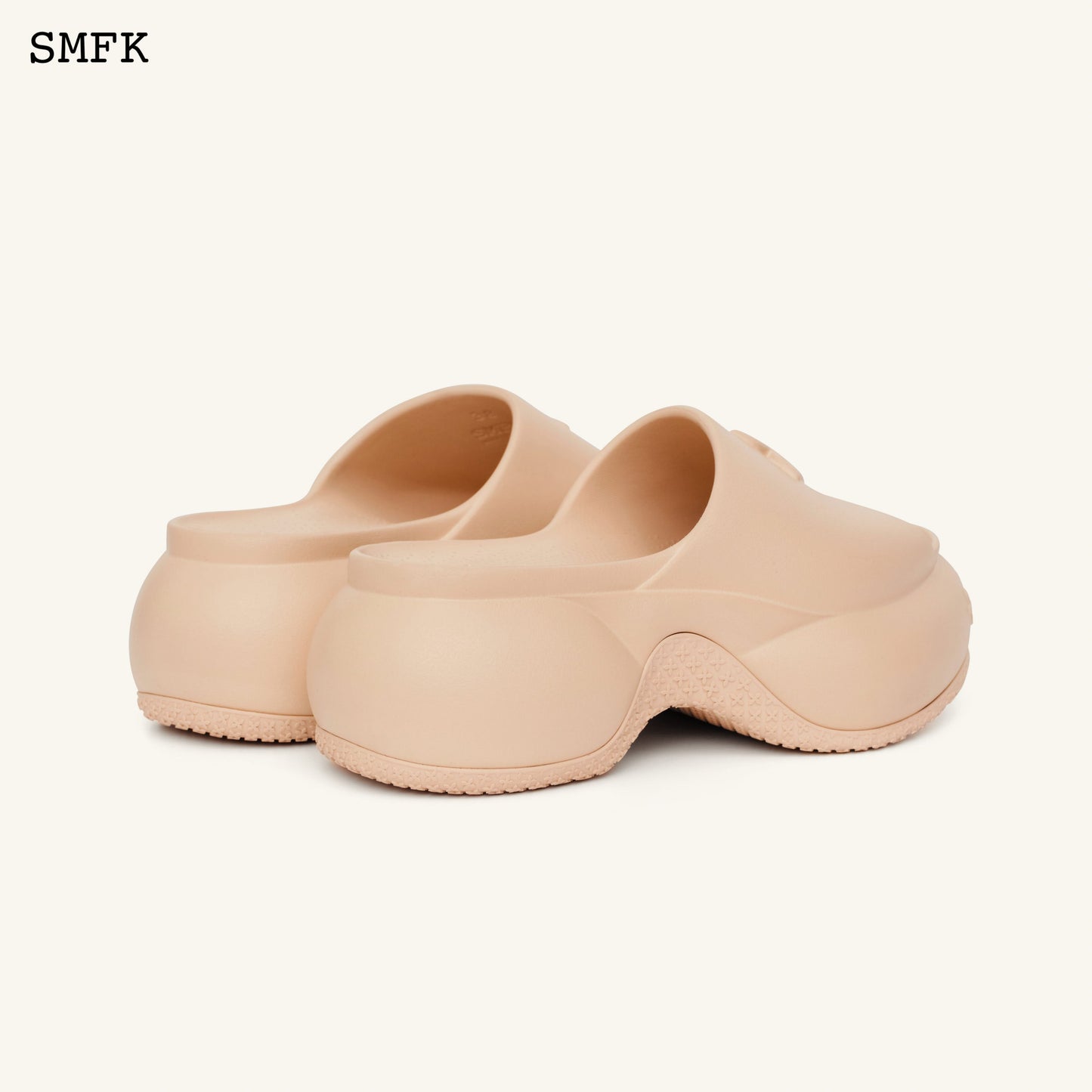 SMFK Compass Wave Platform Bumper Sandal In Nude