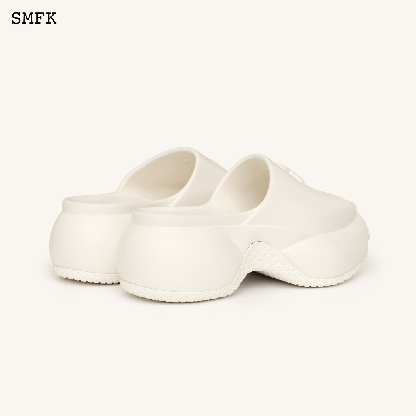 SMFK Compass Wave Platform Bumper Sandal In White