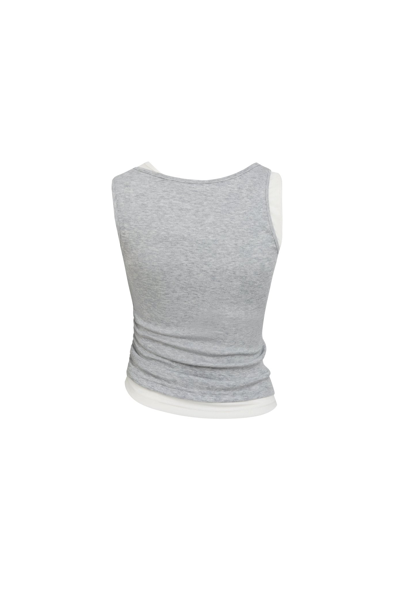 Ann Andelman Gray Faux Two-piece Vest with Metallic Details