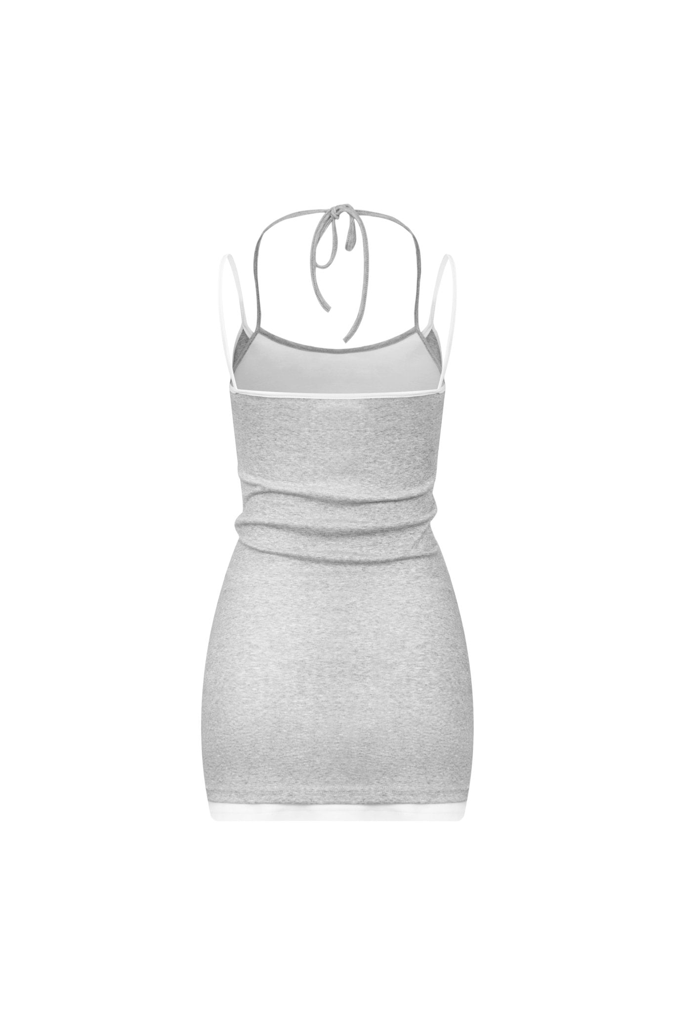 Ann Andelman Grey Faux Two-Piece Slip Dress