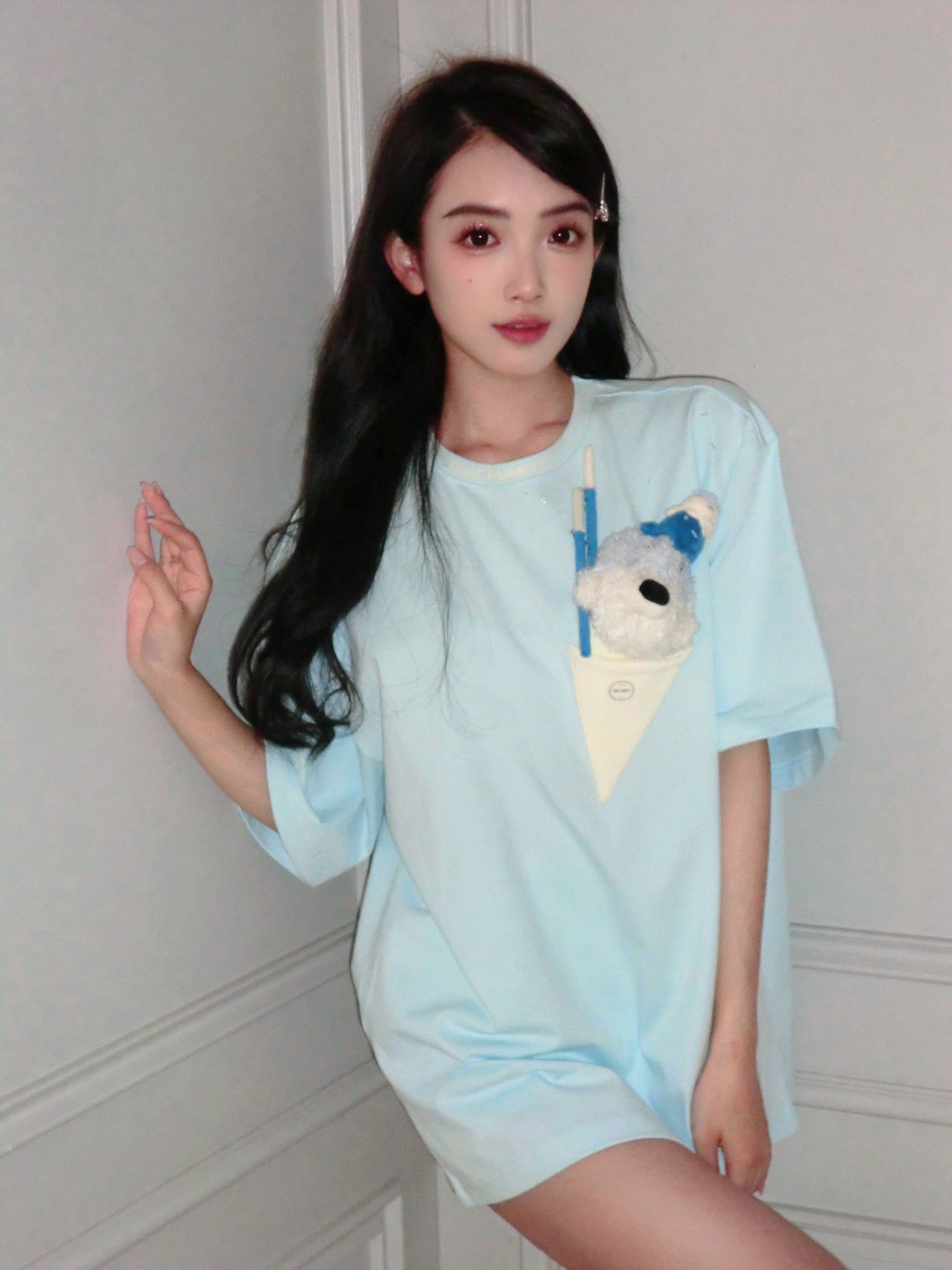 13DE MARZO Doozoo Ice-Cream T-shirt Wan Blue