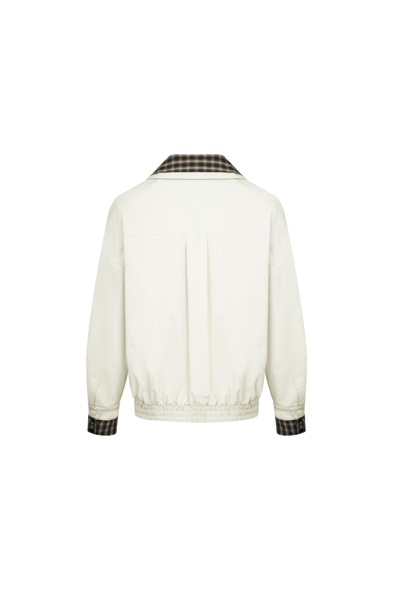 Ann Andelman Light Apricot Plaid Patchwork Faux Two-piece Loose Coat