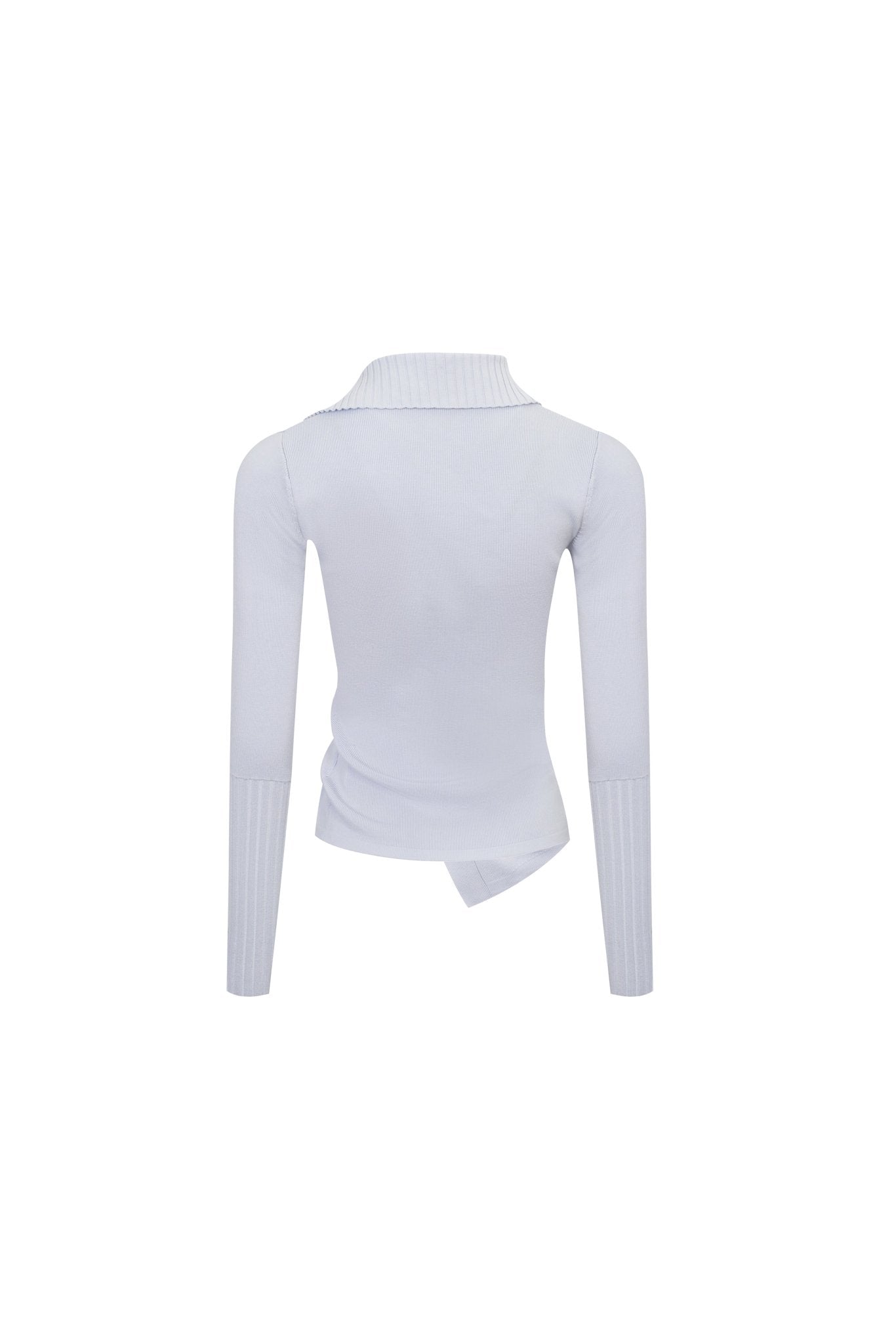 Ann Andelman Lilac Asymmetric Knit Long Sleeve Top