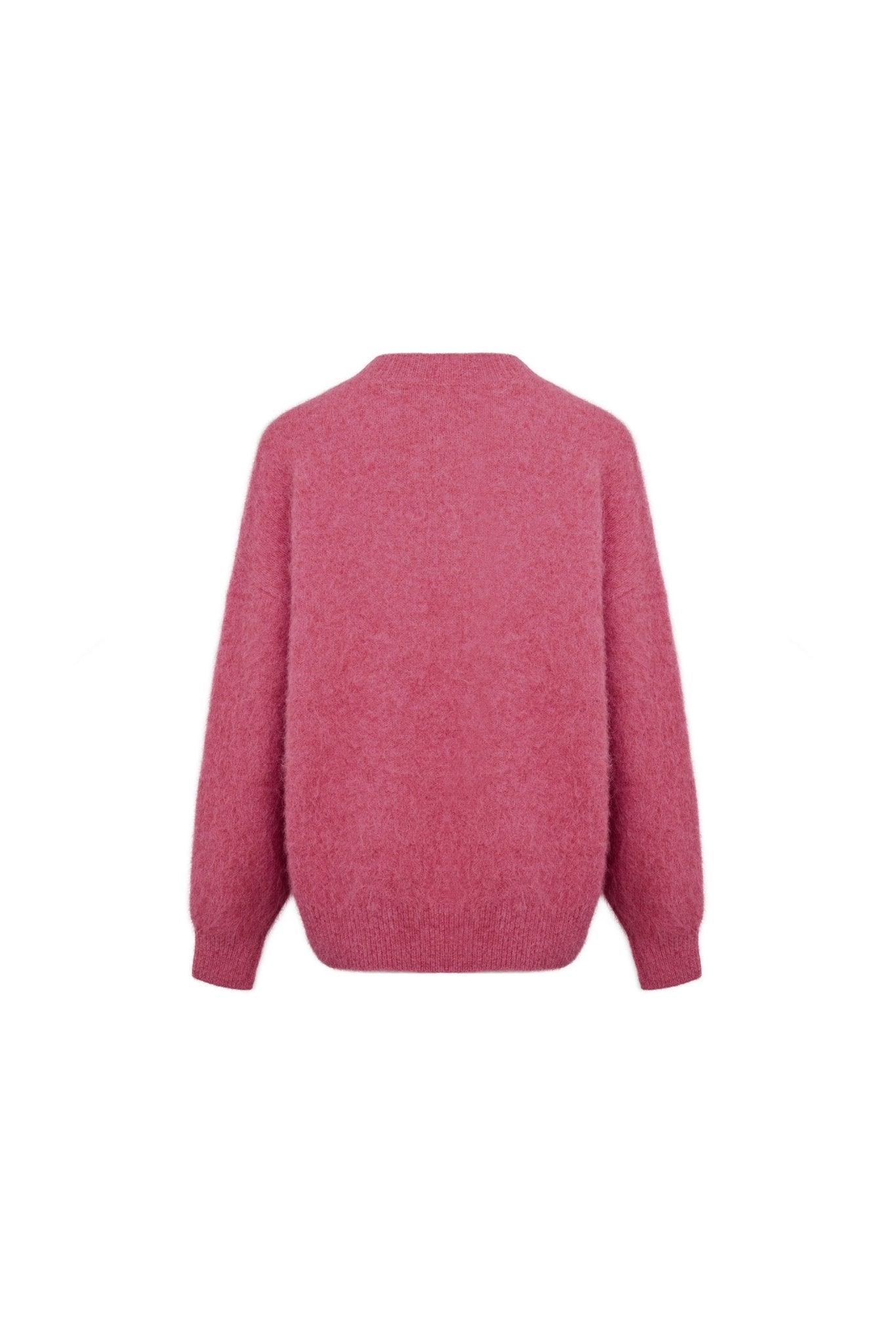 Ann Andelman Pink Alpaca Logo Crewneck Sweater