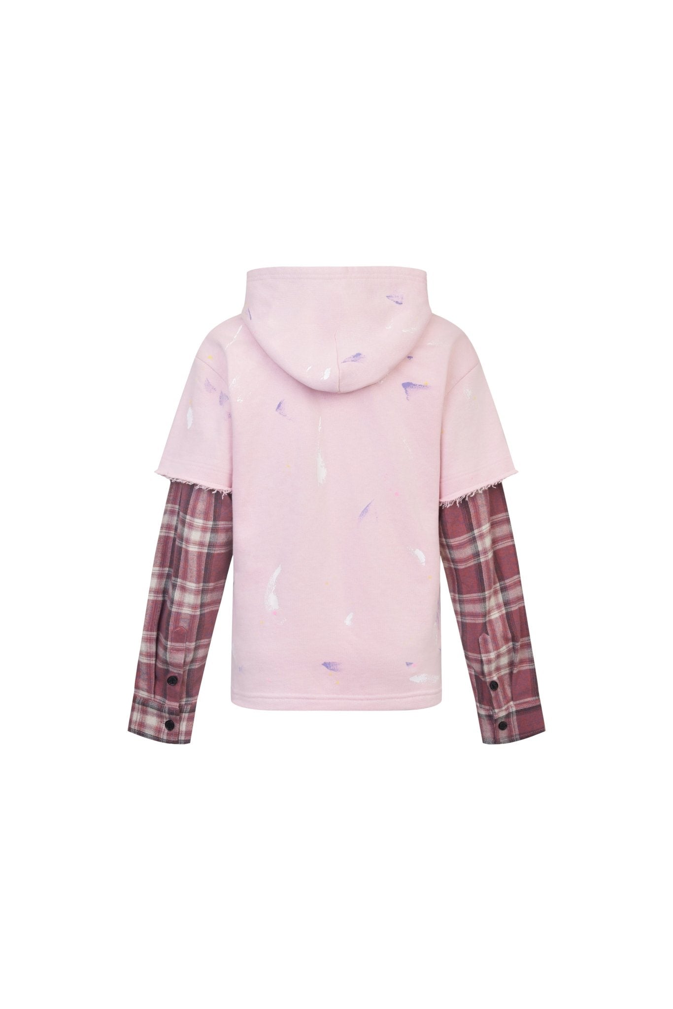 Ann Andelman Pink Splatter-paint Faux Two-piece Hoodie
