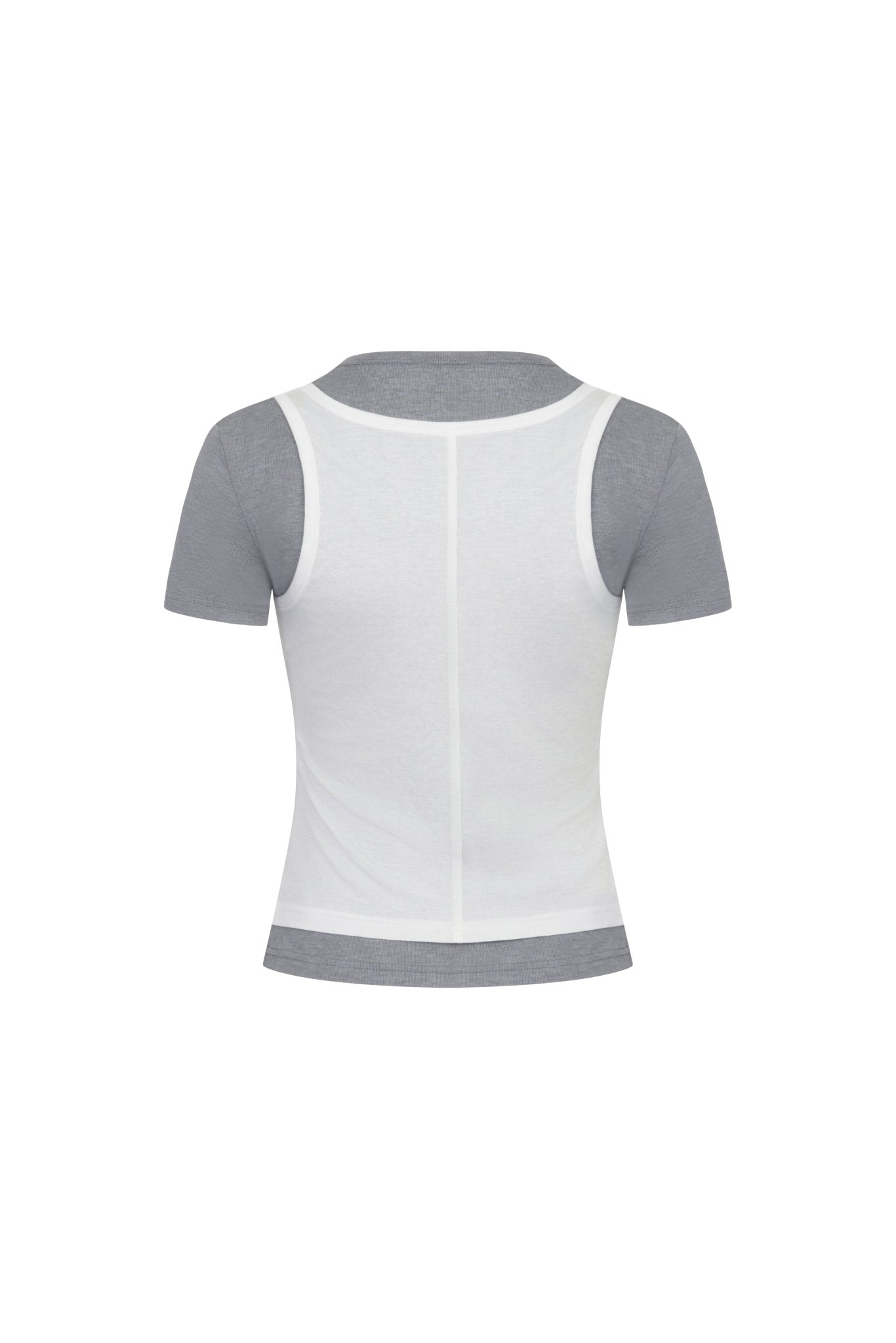 Ann Andelman White Fake Two Piece Knitted Top