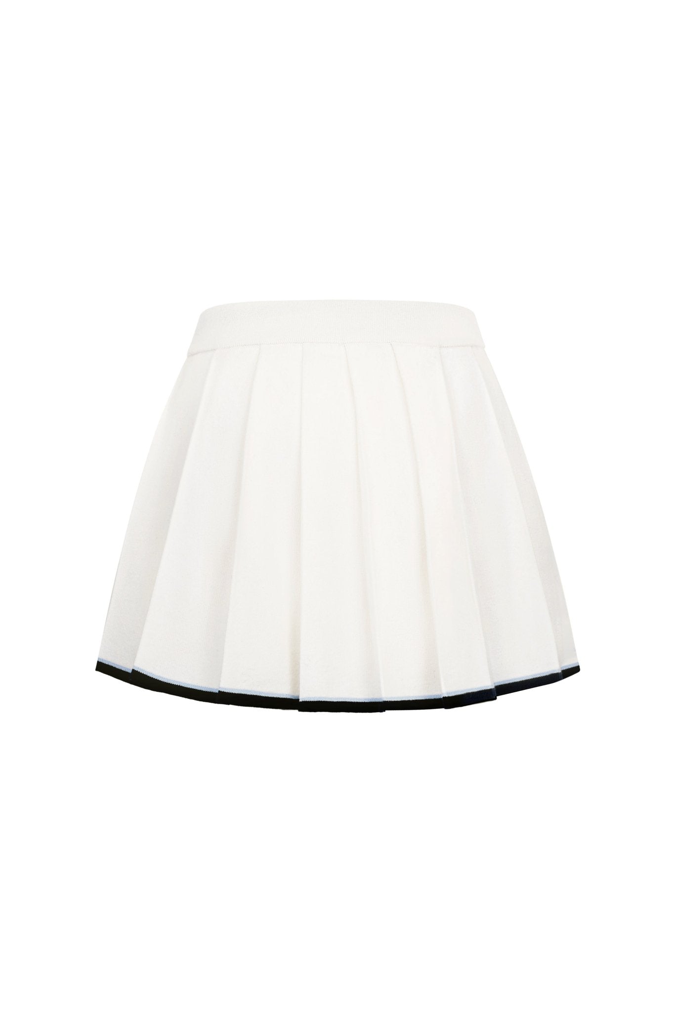 Ann Andelman White Patchwork Knit Midi Skirt