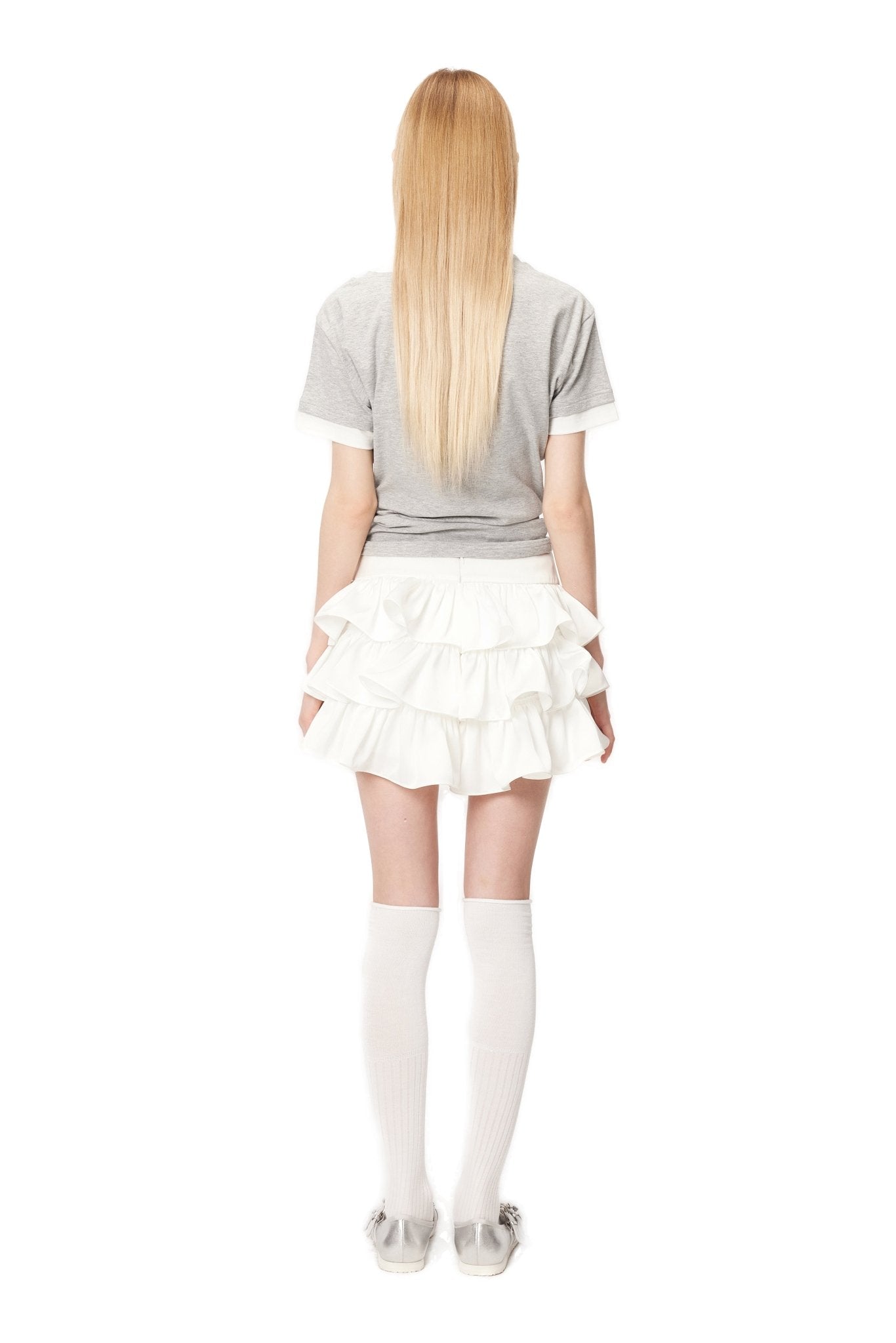Ann Andelman White Tiered Skirt