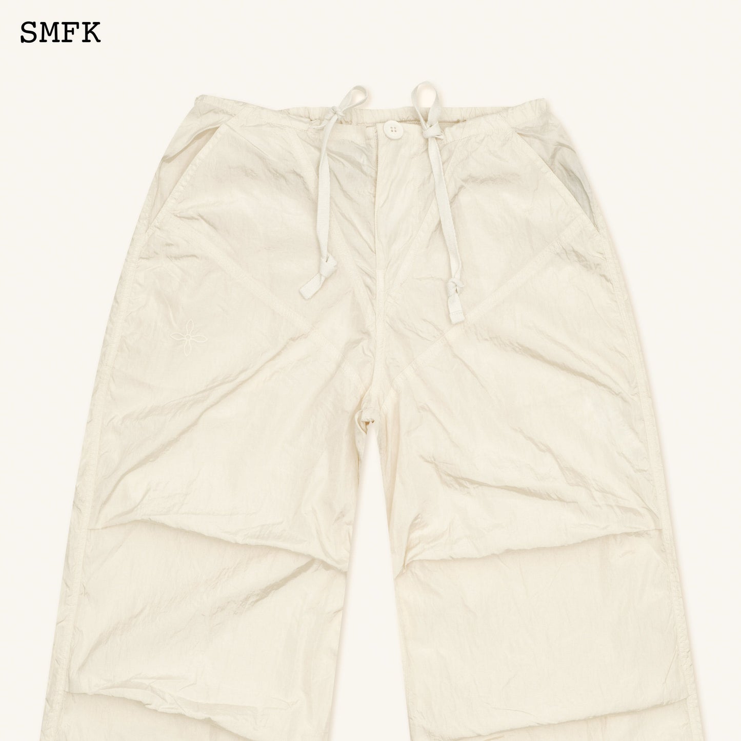 SMFK WildWorld Parachute Wide-Leg Pants In White