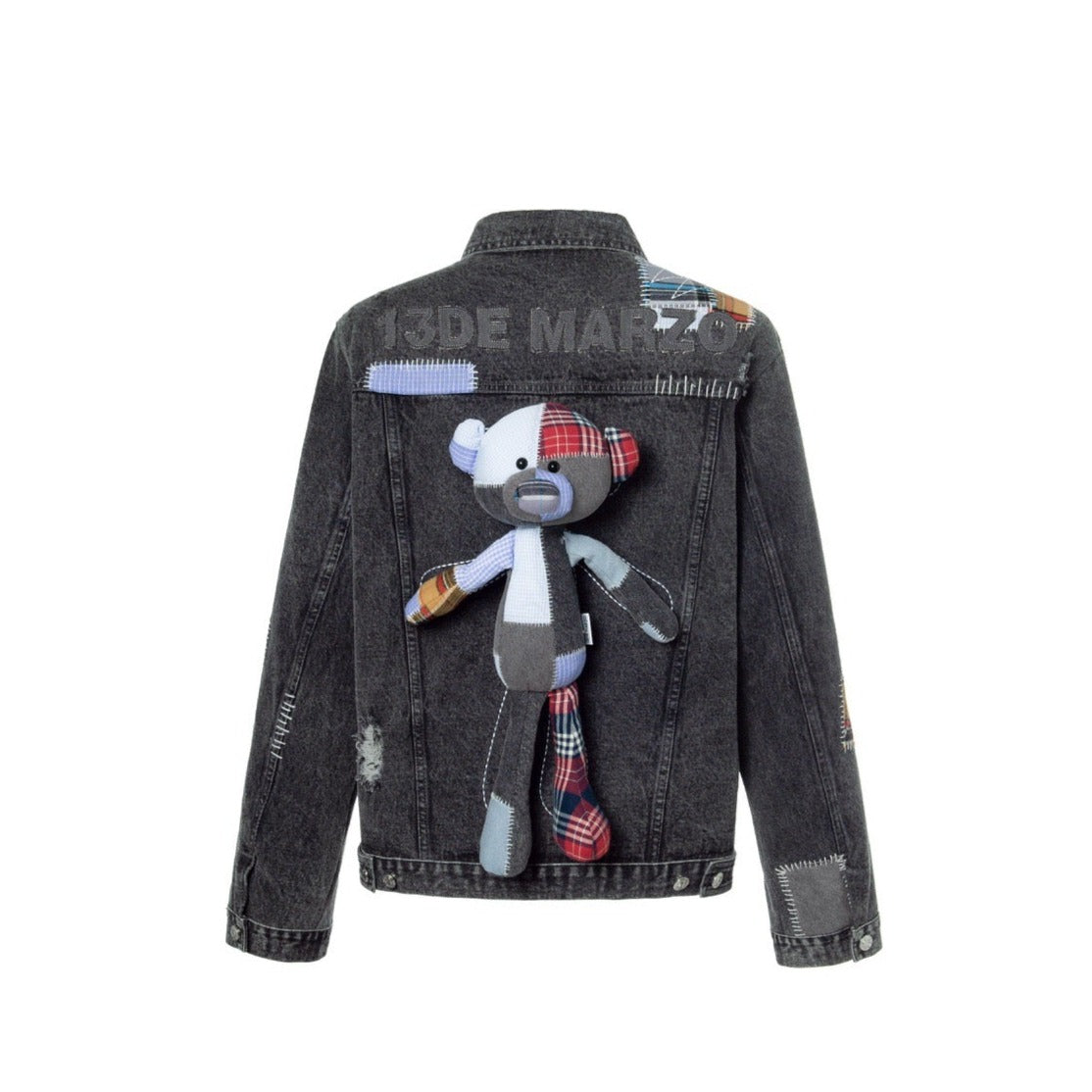 Gucci denim jacket with teddy bear best sale