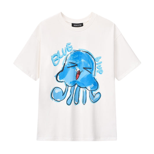 Sofitte Blue Jellyfish Cartoon Tee - Fixxshop