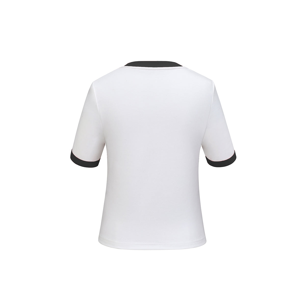 THREE QUARTERS Embroidery Logo Rabbit Tee Black