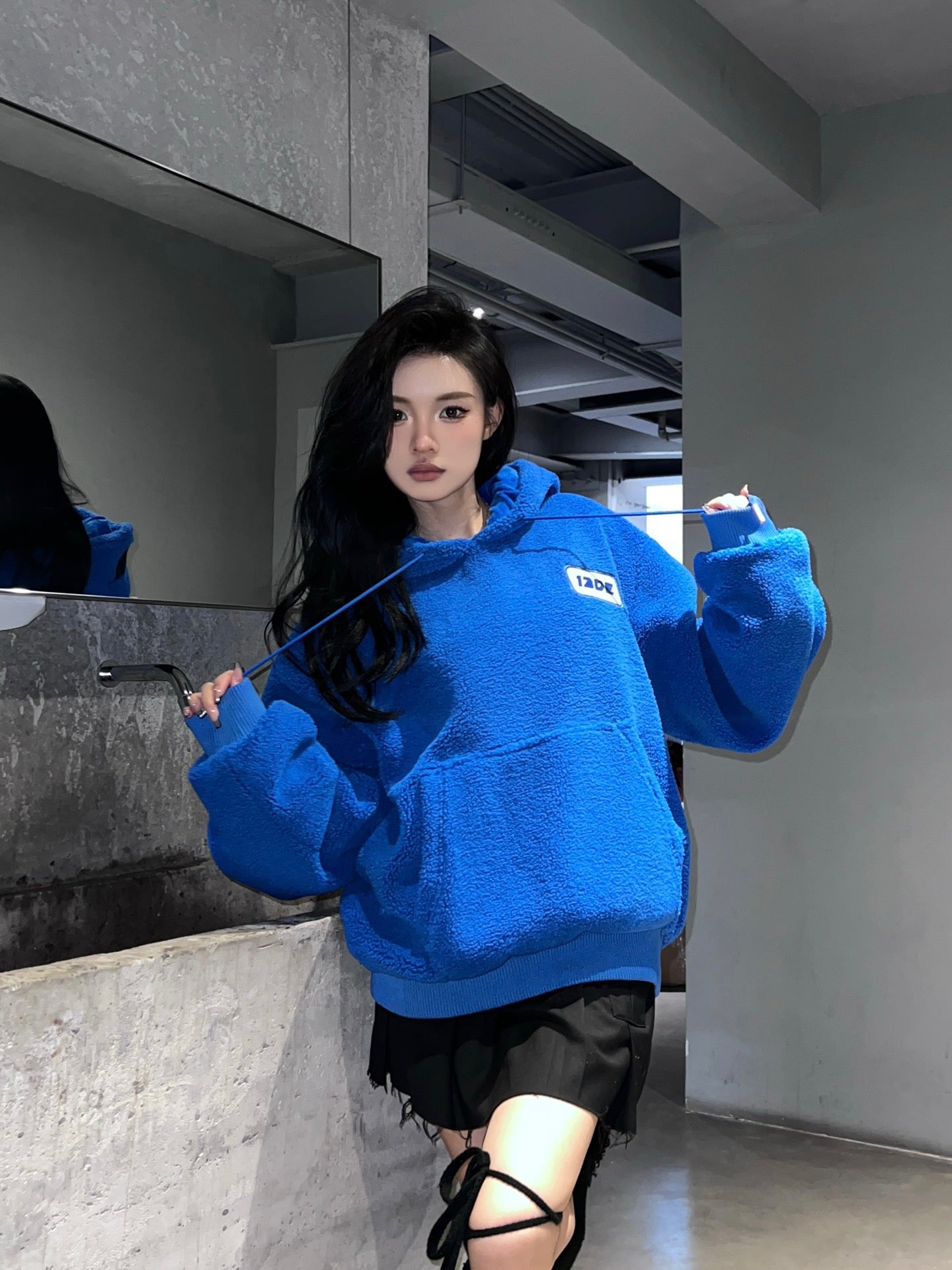 13DE MARZO x SESAME STREET Cookie monster Bear Fleece Hoodie Beaucoup Blue - Fixxshop