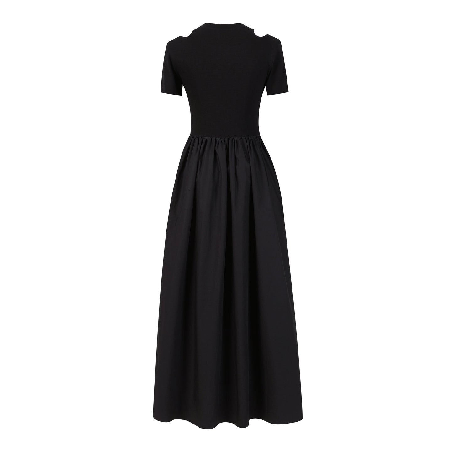 THREE QUARTERS Rhinestone Knitted Panel Dress Black