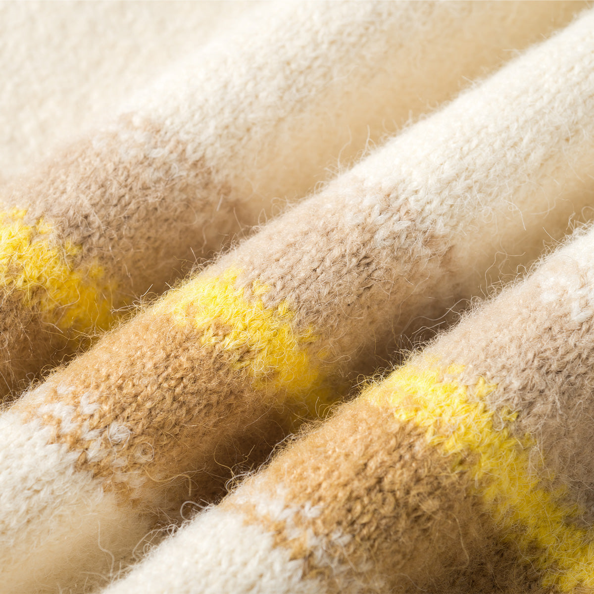 THREE QUARTERS Gradient Striped Sweater Yellow