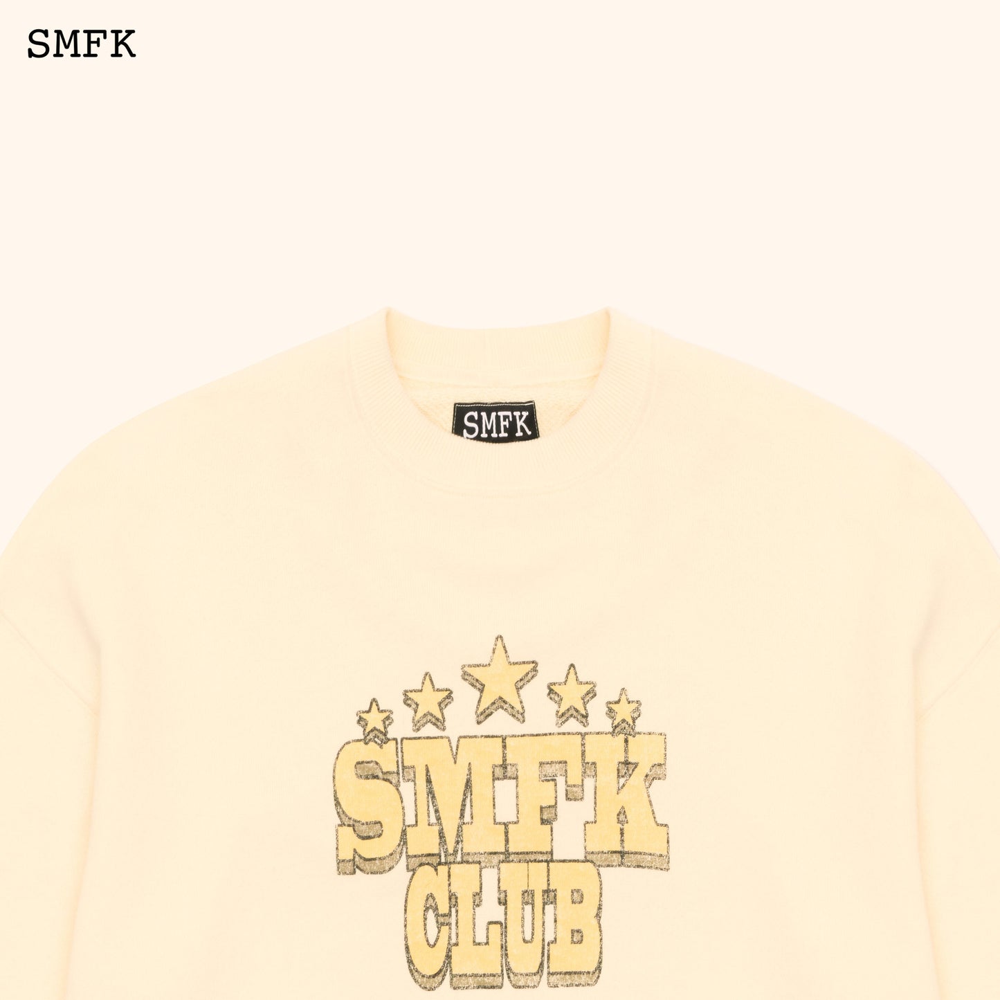 SMFK Compass College Vintage Oversize Sweater In Cream
