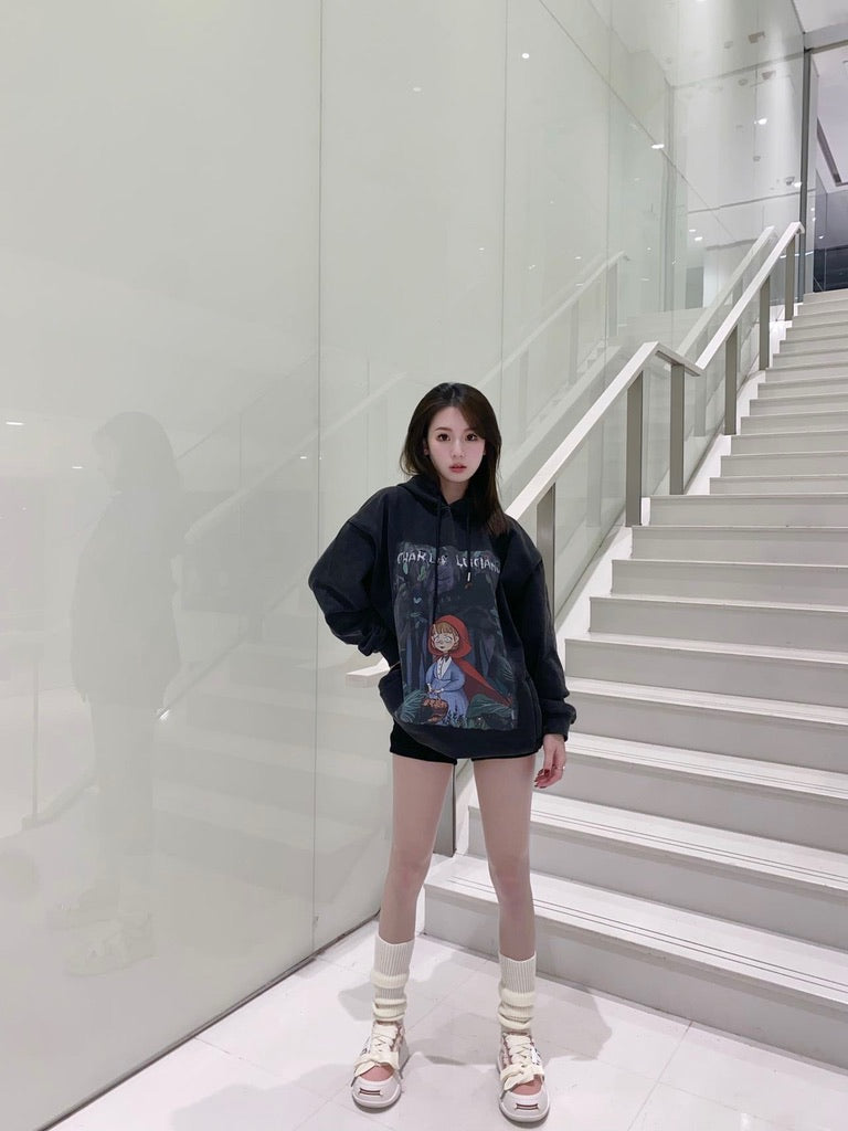 Charlie Luciano 'Little Red Riding Hood' Hoodie Grey