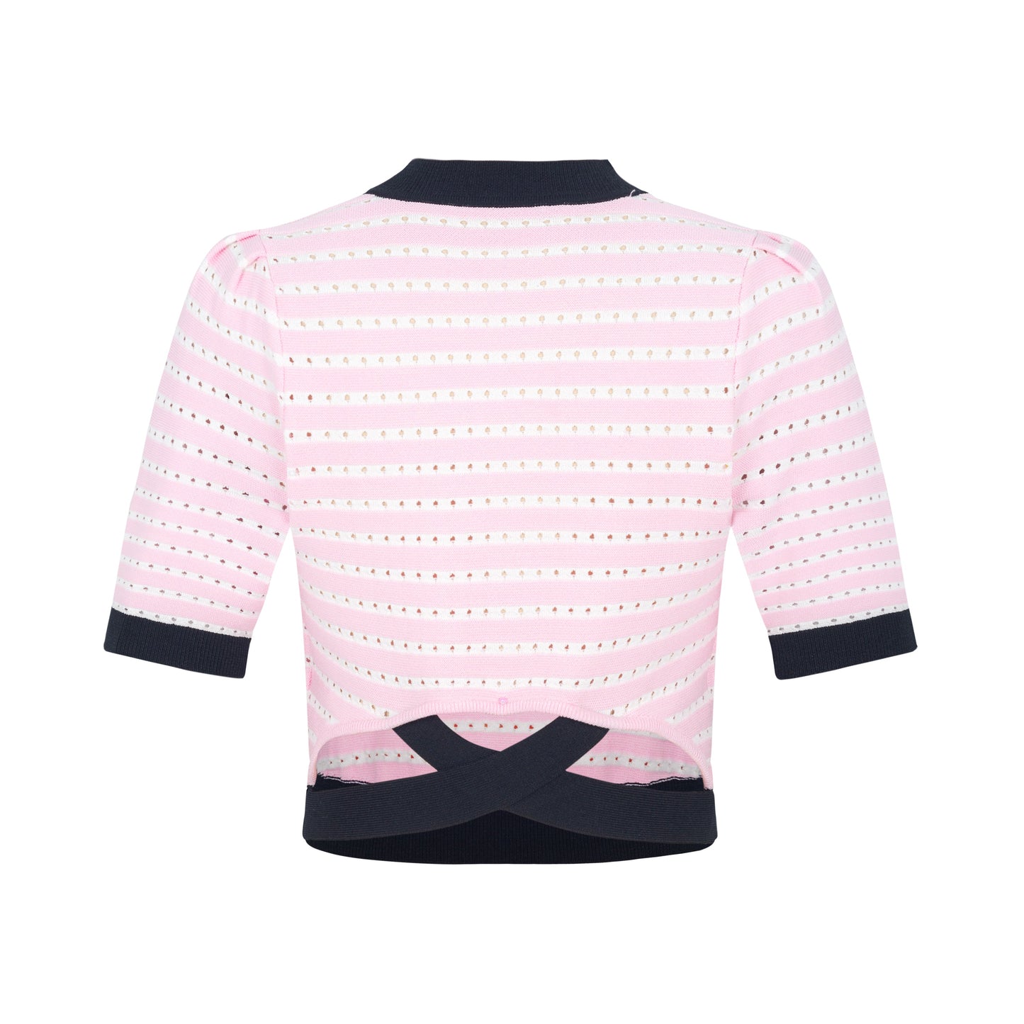 THREE QUARTERS Striped Colorblock Knit Top