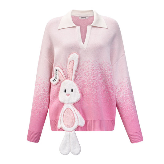 Sofitte Gradient Bunny Polo  Sweater - Fixxshop