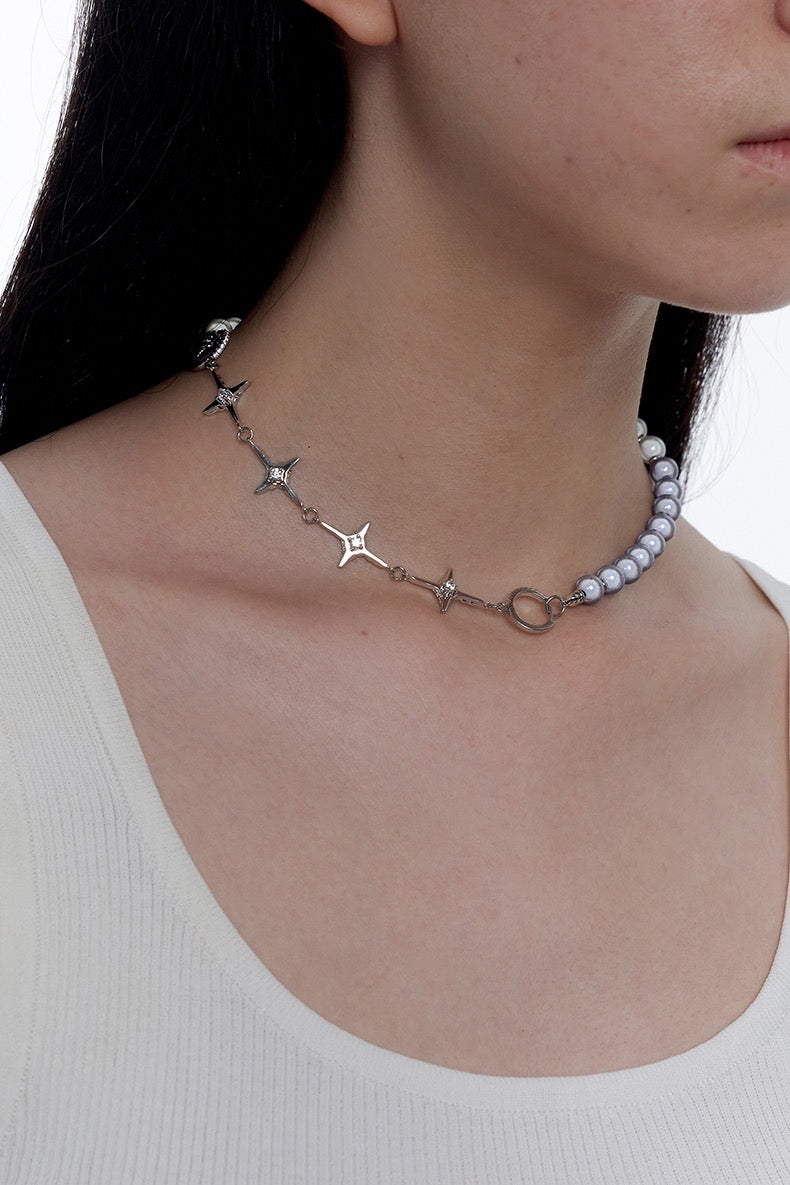 KVK Basic Collection Cross x Pearl Necklace - Fixxshop