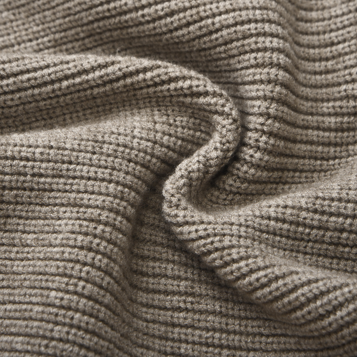 THREE QUARTERS Pearl V-Neck Off-Shoulder Sweater Khaki