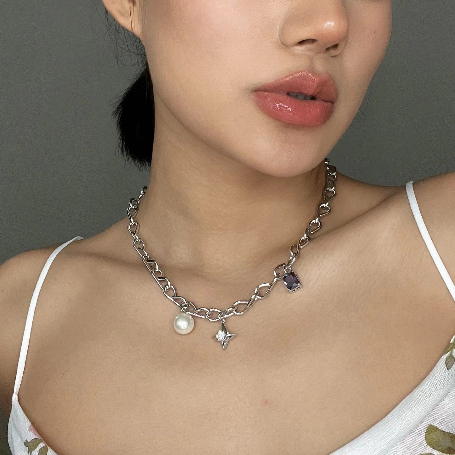 Abyb Charming Girl in Purple Necklace - Fixxshop