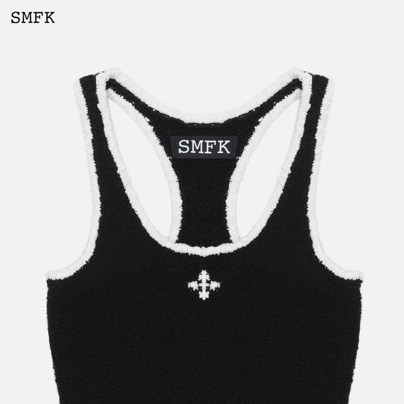 SMFK Campus Vintage Knitted Tank Dress Black