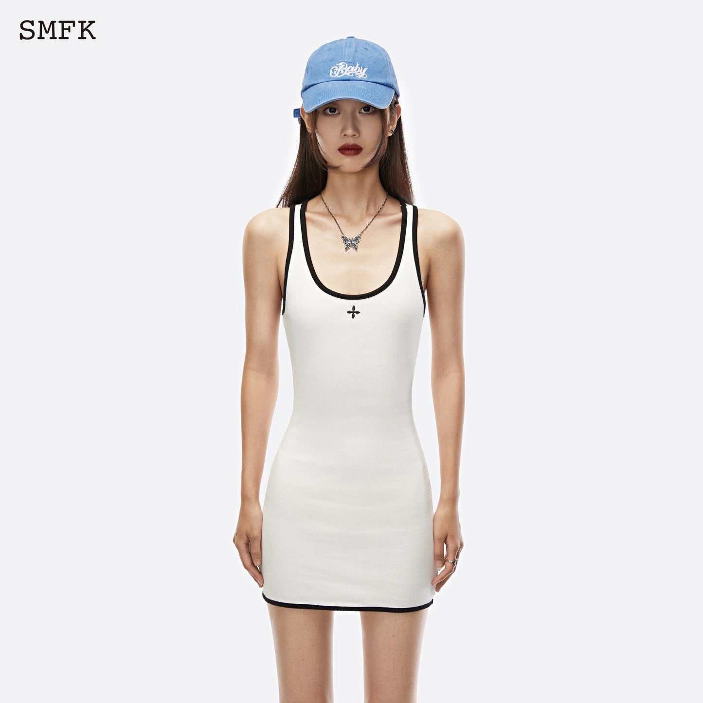 SMFK Compass Cross Vintage Tennis Tank Dress White - Fixxshop