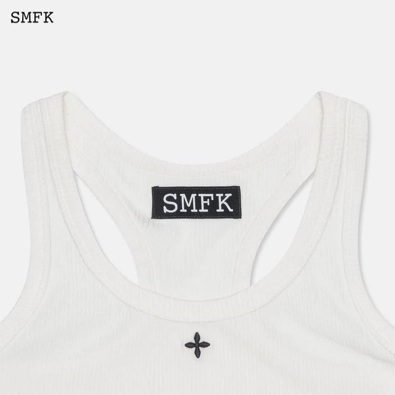 SMFK Crucifix Vintage Vest Snowy Mountain White
