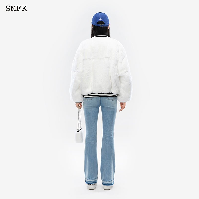 SMFK Gemini Fur Aviator Jacket White - Fixxshop
