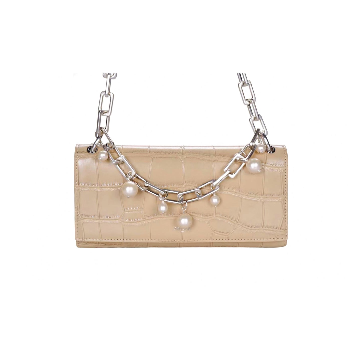 APEDE MOD Irish Cream Pearl Drops Wallet on A Chain | MADA IN CHINA