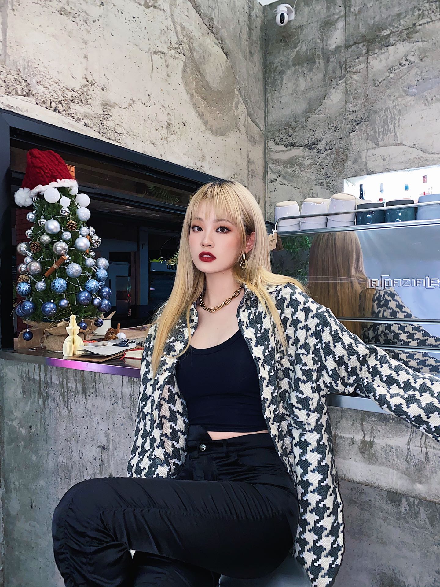 CHARLIE LUCIANO Tweed Overshirt Green | MADA IN CHINA