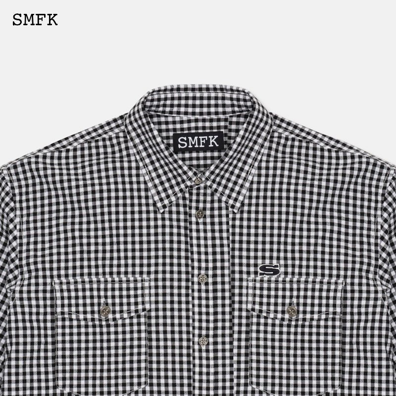 SMFK Vintage Academy Black And White Checkered Shirt