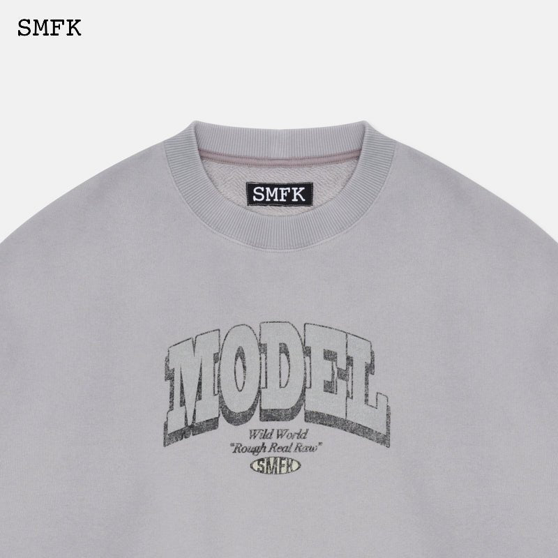 SMFK Vintage Campus Grey Loose Hoodie