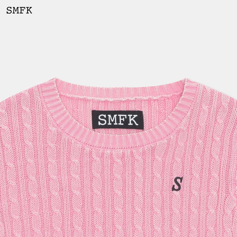 SMFK Vintage College Classic Knitwear Pink