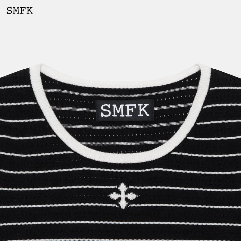 SMFK Vintage School Striped Knit Tee Black