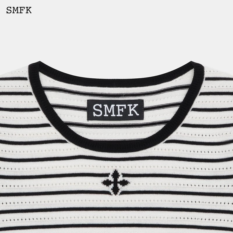 SMFK Vintage School Striped Knit Tee White