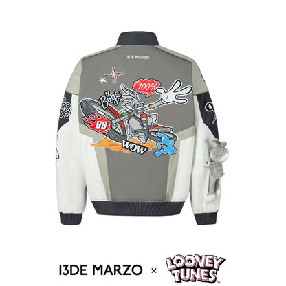 13DE MARZO x LOONEY TUNES Bugs Bunny Baseball Jacket Vapor Gray – Fixxshop