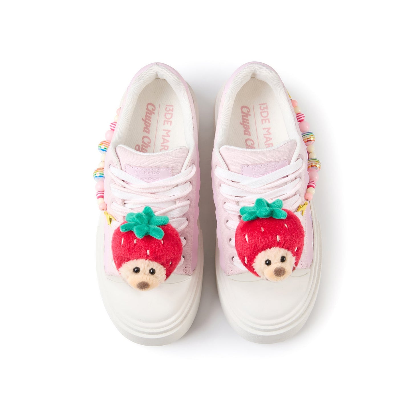 13DE MARZO Candy Bear Canvas Shoes Pink