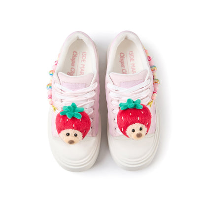 13DE MARZO Candy Bear Canvas Shoes Pink