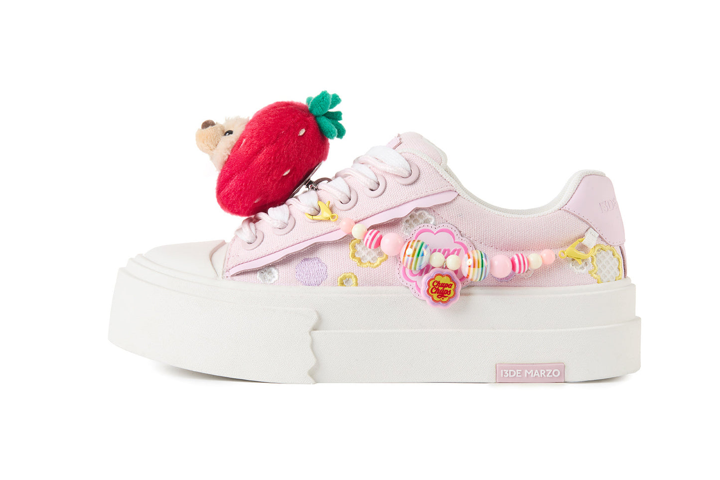 13DE MARZO Candy Bear Canvas Shoes Pink