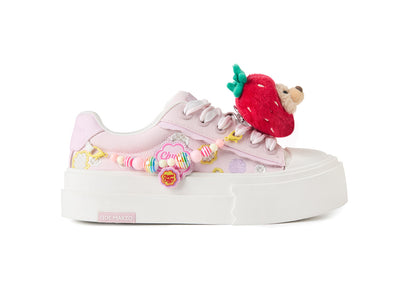 13DE MARZO Candy Bear Canvas Shoes Pink