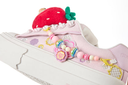 13DE MARZO Candy Bear Canvas Shoes Pink