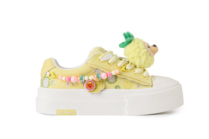 13DE MARZO Candy Bear Canvas Shoes Yellow